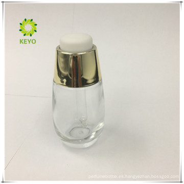Botella de aceite esencial de la botella 30ml botellas de cuentagotas de cristal elegantes de lujo del empaquetado cosmético